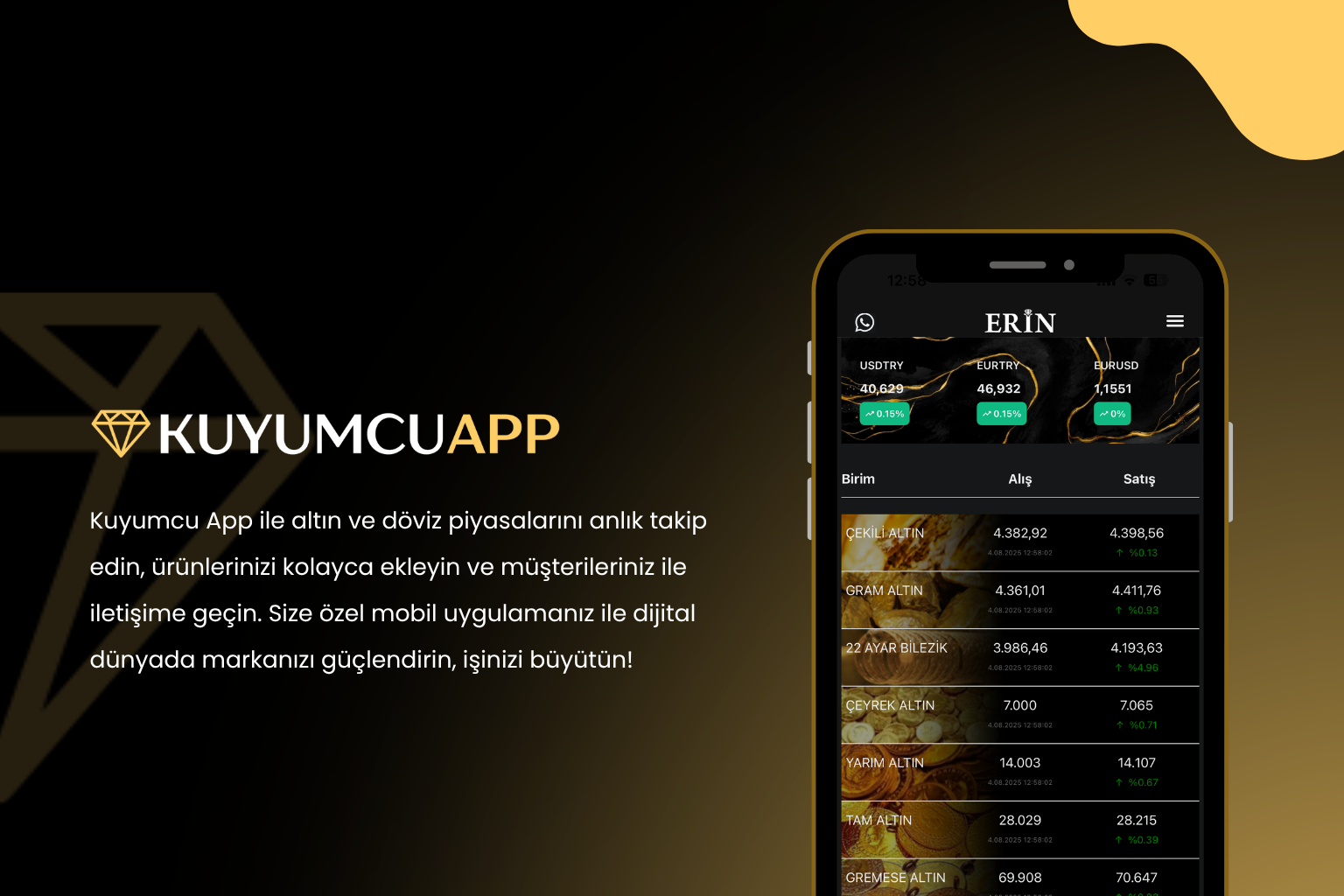 Kuyumcululara Özel Mobil Uygulama